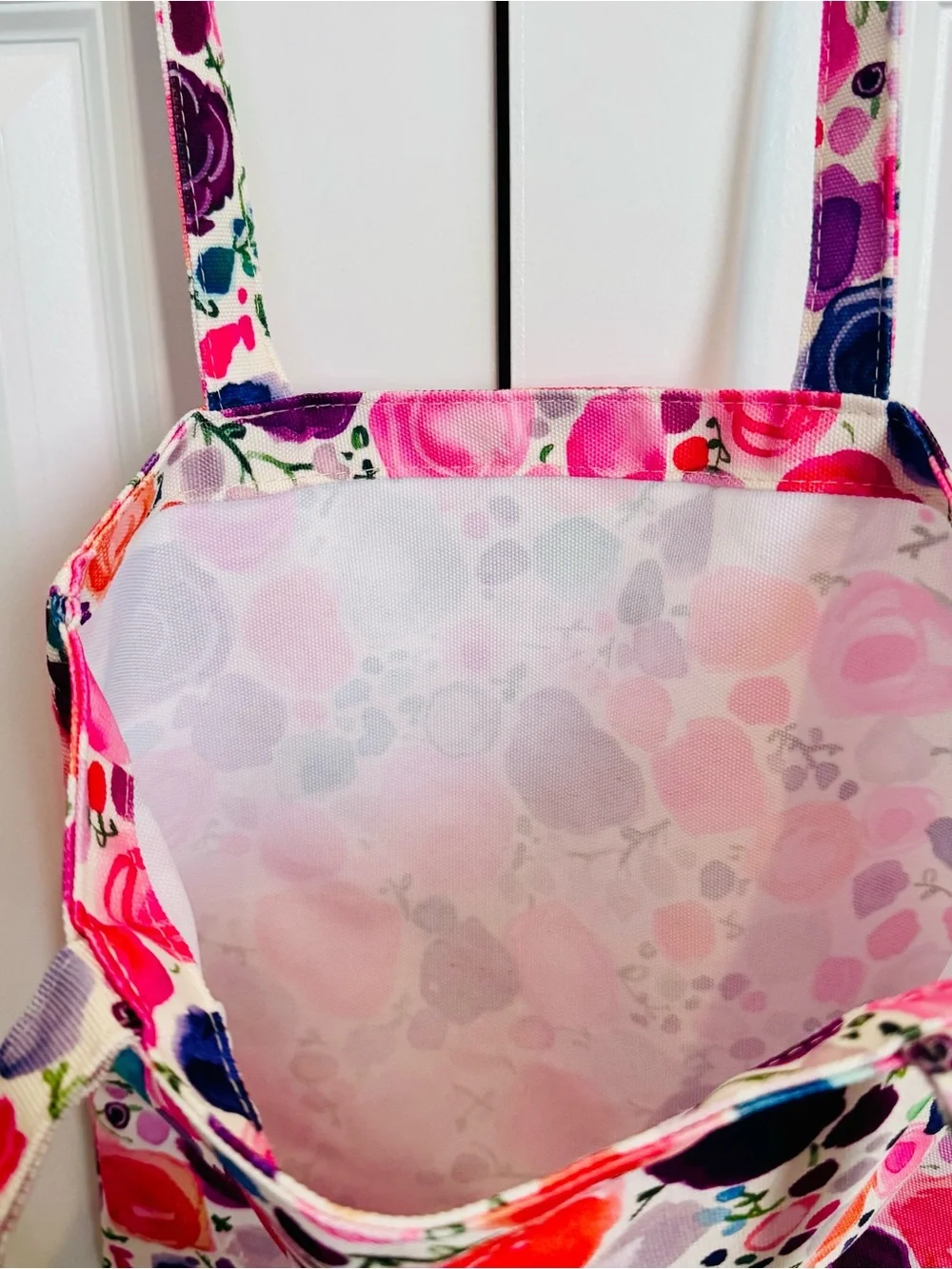 kate spade Floral Multicolor Canvas Tote - Pink, Purple, Orange, Blue